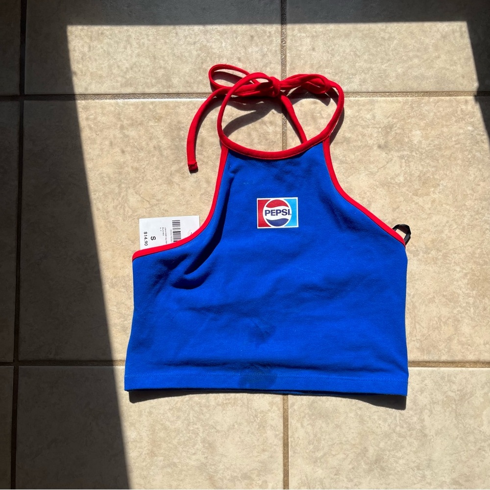 Red and blue Pepsi crop top never worn